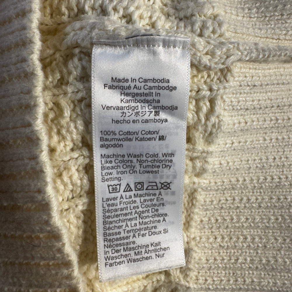 J.Crew Womens Ivory Cotton Cable Knit Crewneck Sweater BV360 XS - Picture 7 of 10